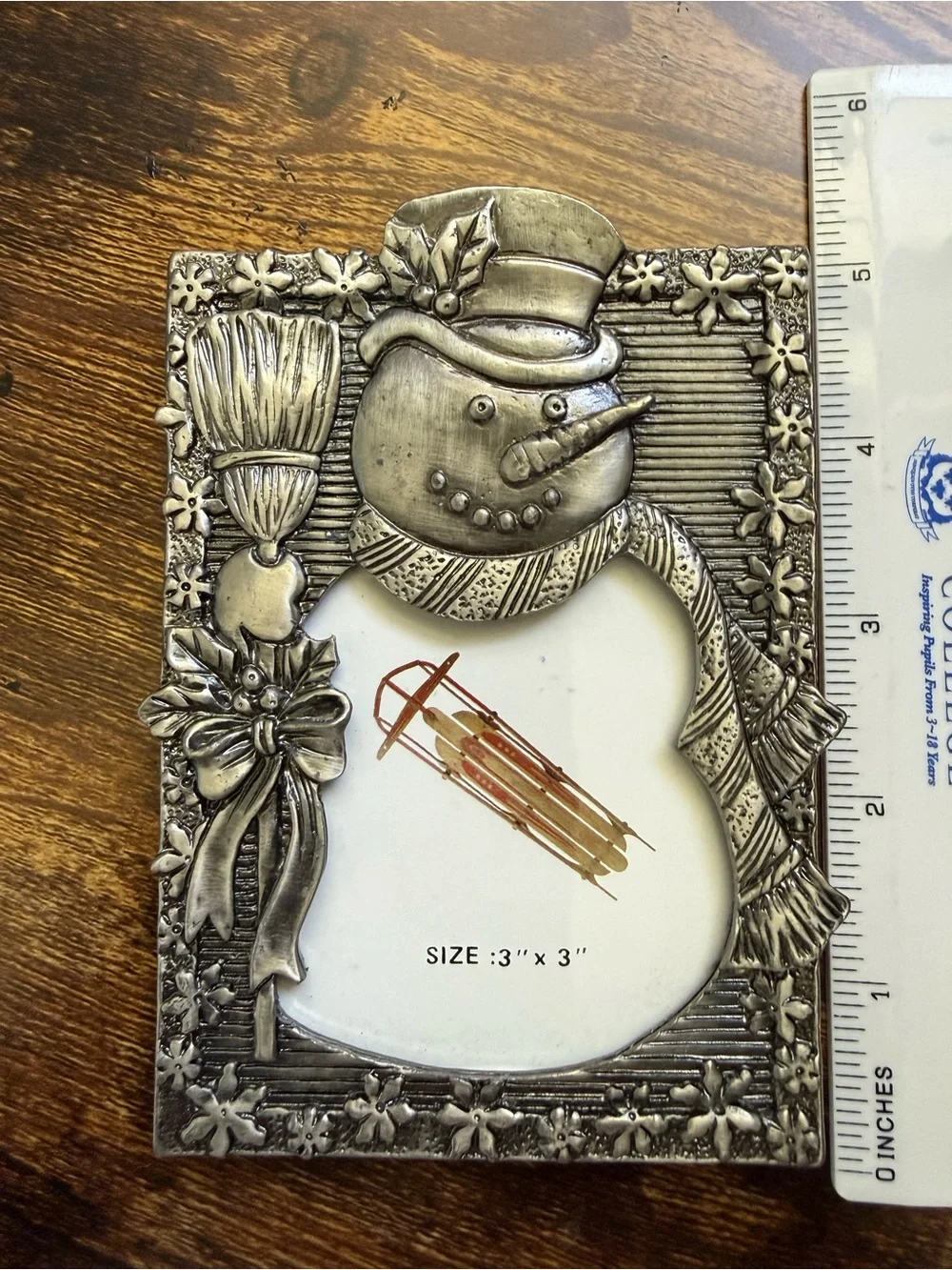 Holiday Snowman Photo Frame - Metal